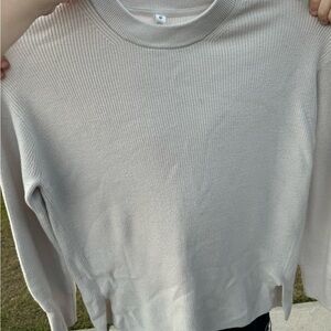 Lululemon White Opal Ribbed Sweater